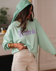 Sweat femme vert d’eau Iconic col rond style moderne (vue 3)