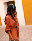Ensemble Belize terracotta, top noué, short et bandeau (vue 5)