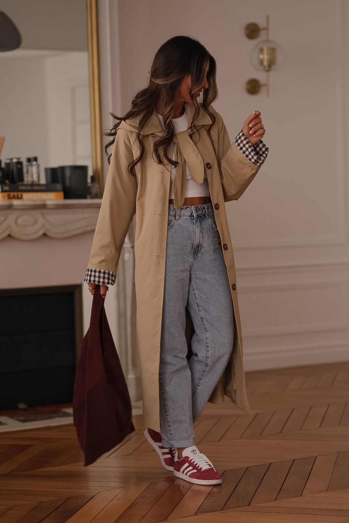 Trench long Sixtine beige