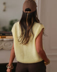 Gilet femme sans manches jaune en mohair (vue 7)