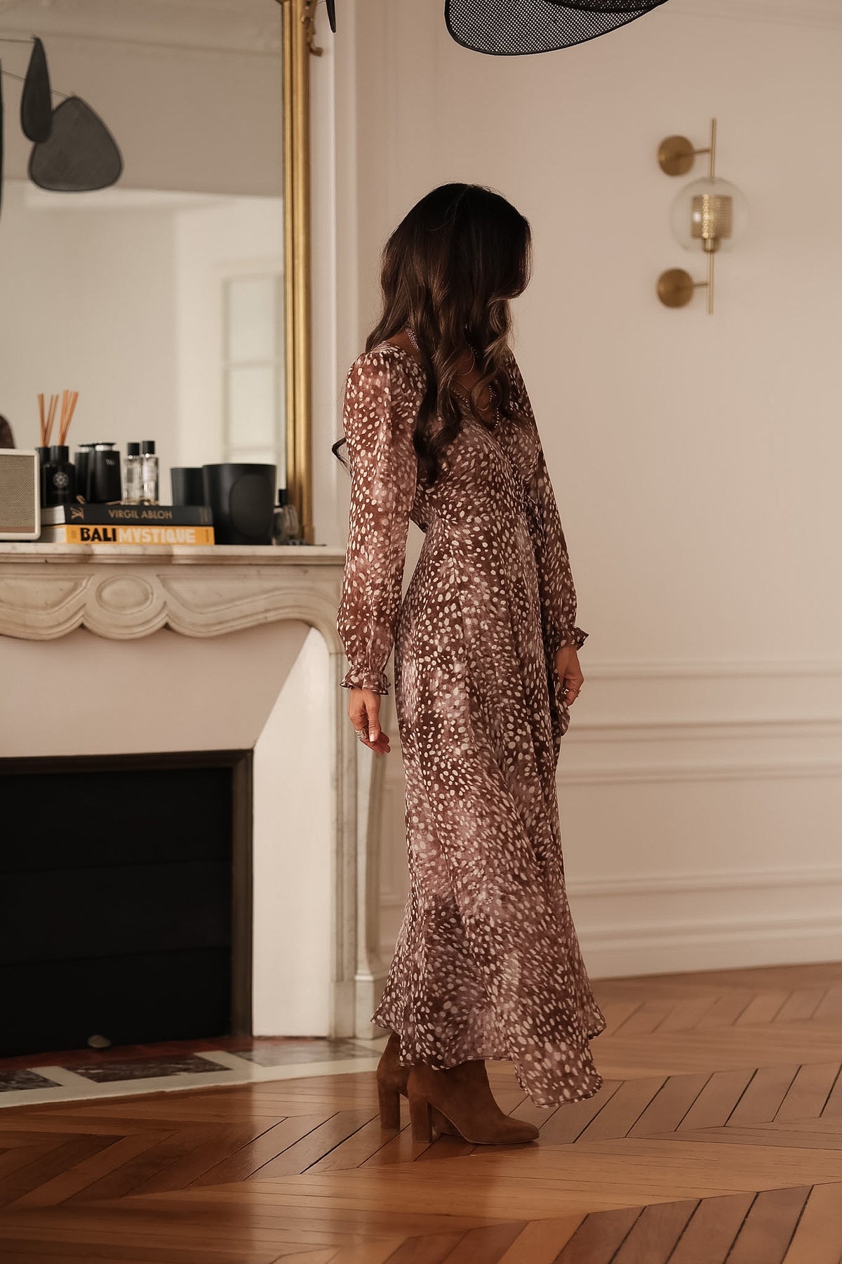 Robe longue Elva choco (Précommande)