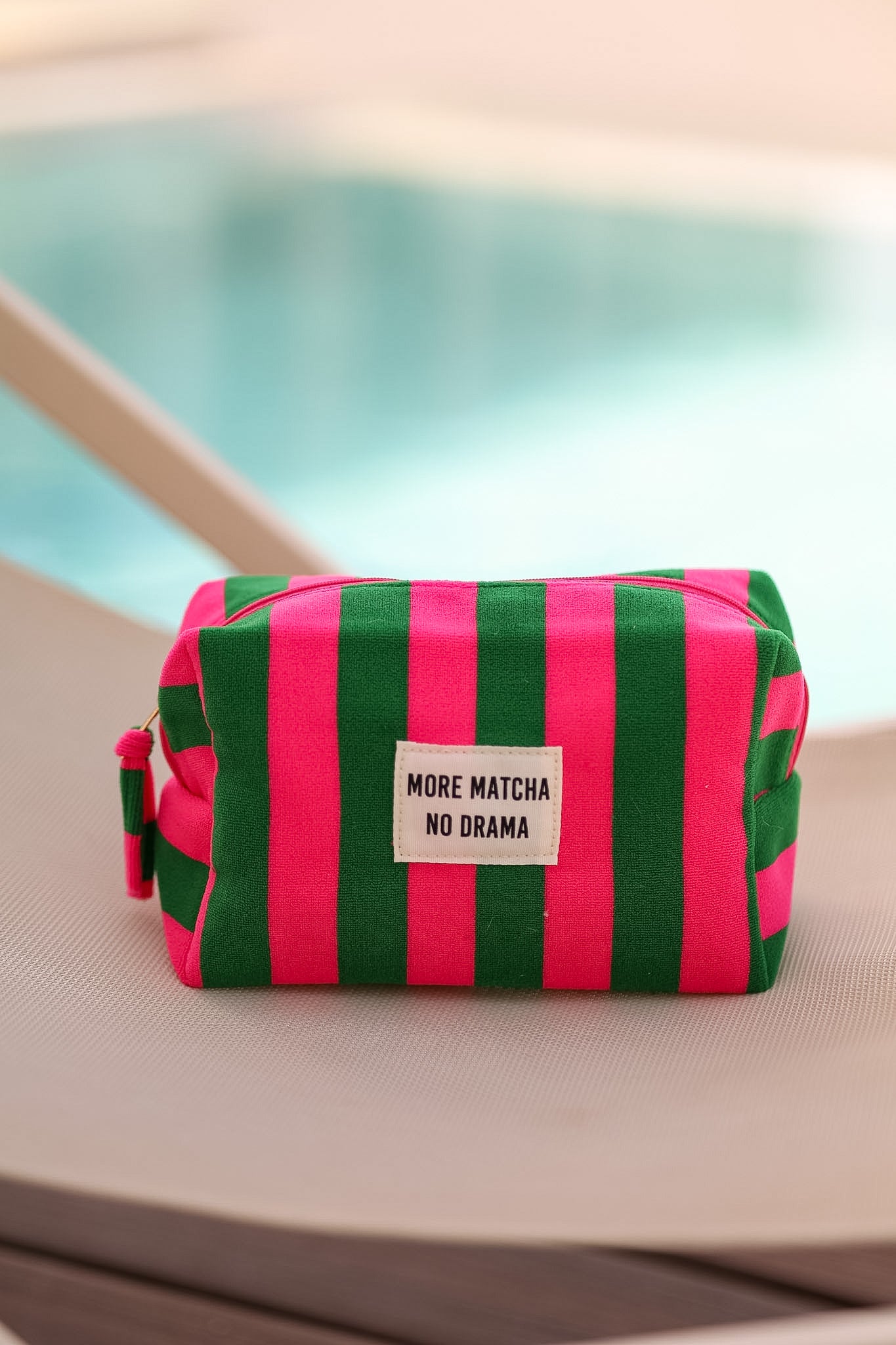 Trousse More Matcha vert et rose