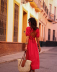 Robe Célinda longue rouge