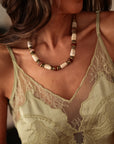 Collier Azura en acier inoxydable ivoire doré style bohème (vue 2)