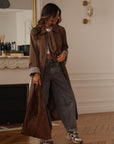 Trench long Sixtine marron