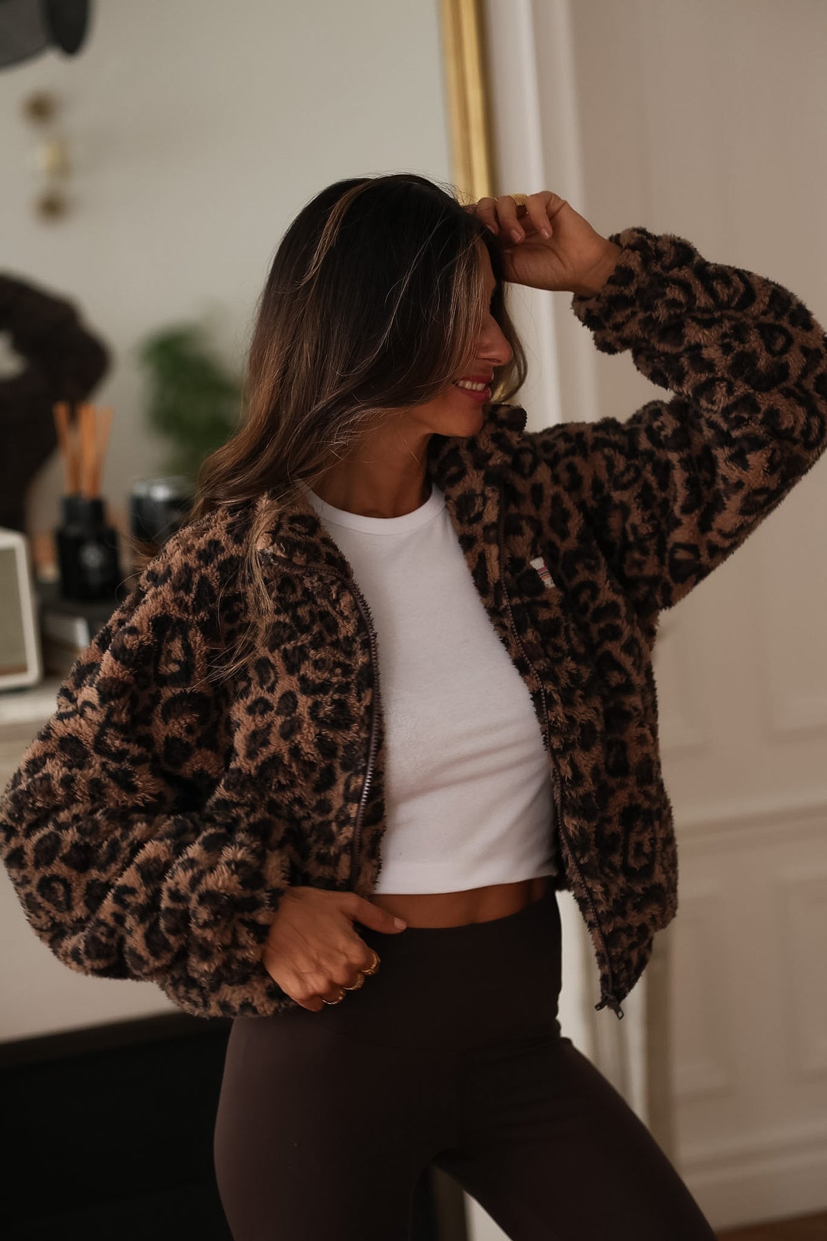 Veste polaire Johane léopard