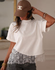 Tee-shirt blanc en dentelle