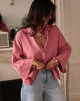 Chemise Callas rose en jean