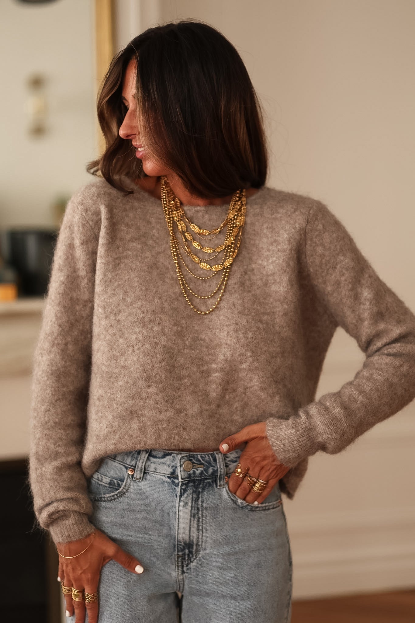 Pull Cameron taupe