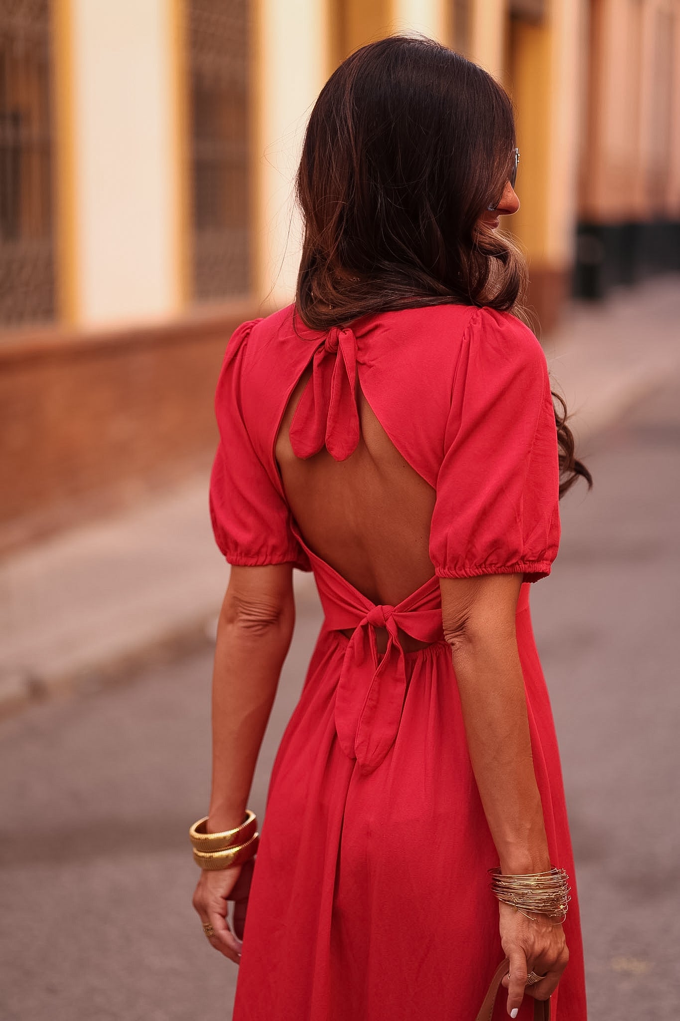 Robe Célinda longue rouge