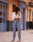 Jean Octave bleu clair, coupe mom taille mi-haute (vue 7)