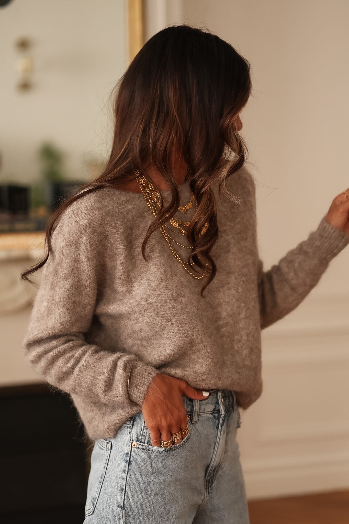 Pull Cameron taupe