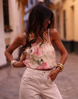 Top Naha à fleurs