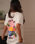 Tee-shirt Bahia blanc en coton imprimé Bahia Brasil
