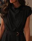 Combi short femme noir fermeture asymétrique du col (vue 7)