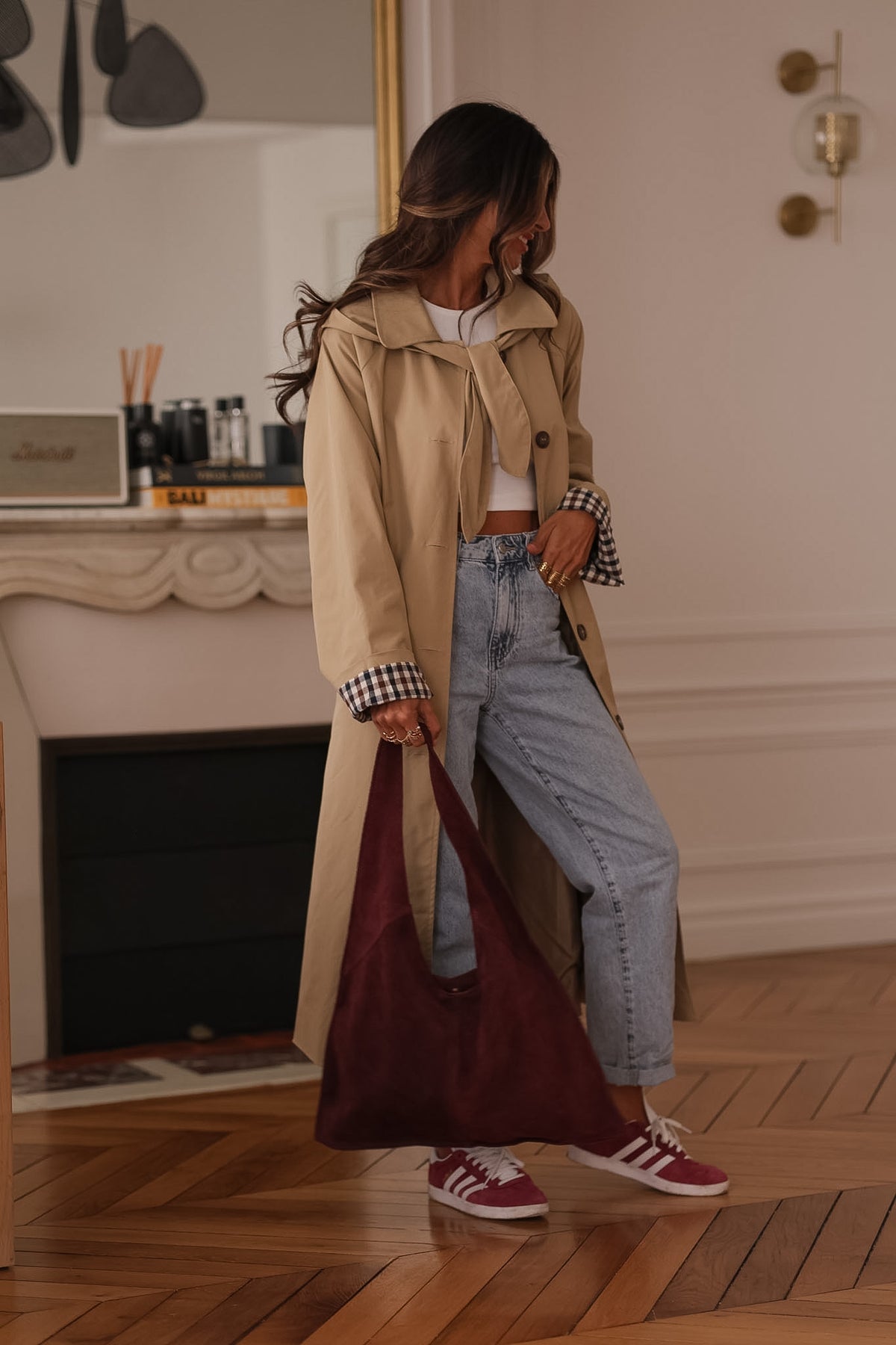 Trench long Sixtine beige
