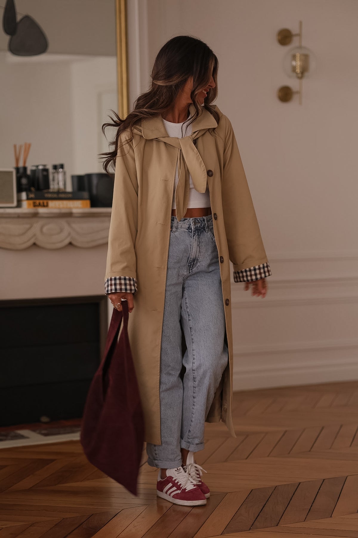 Trench long Sixtine beige