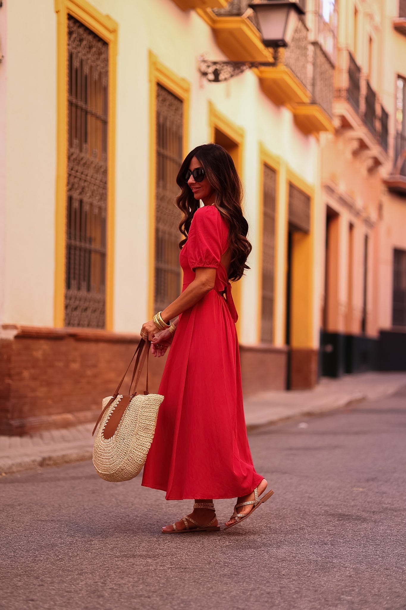 Robe Célinda longue rouge