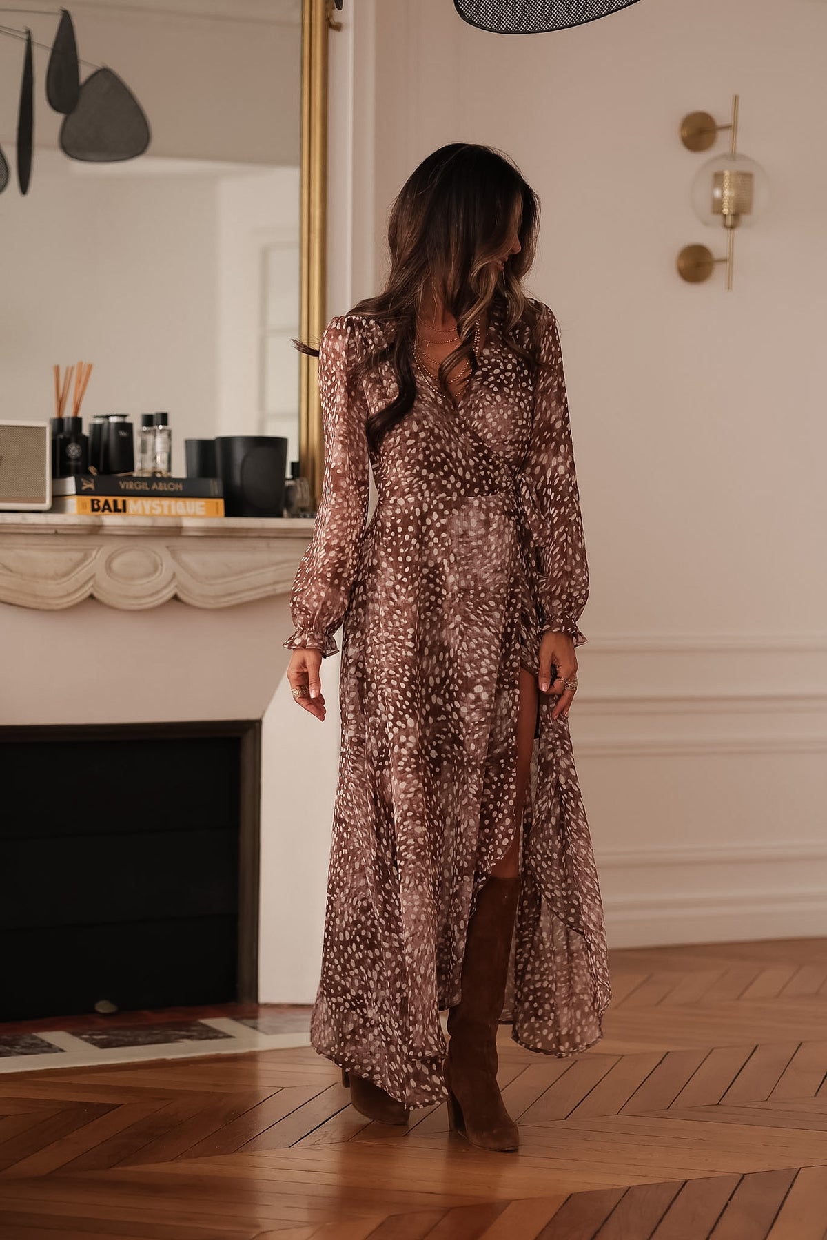 Robe longue Elva choco (Précommande)
