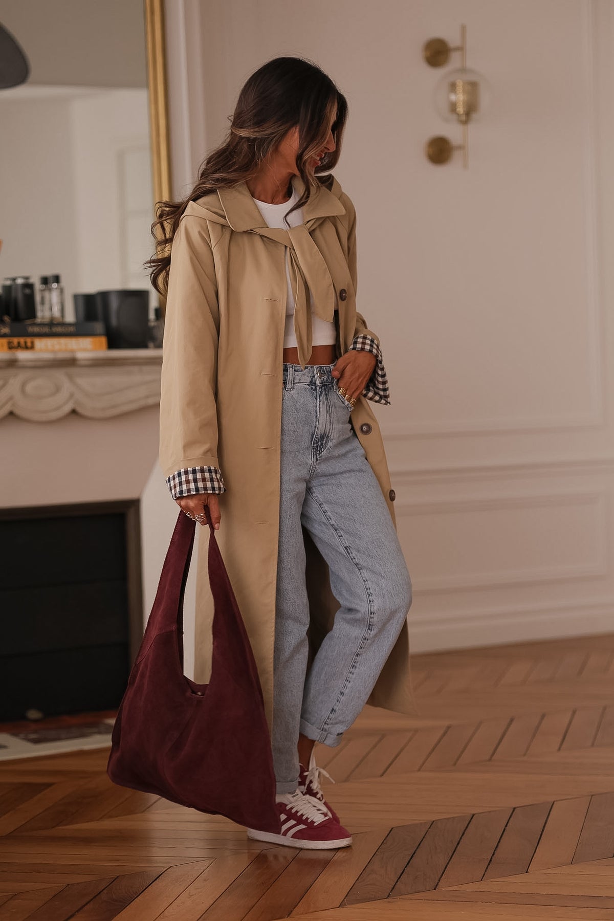 Trench long Sixtine beige
