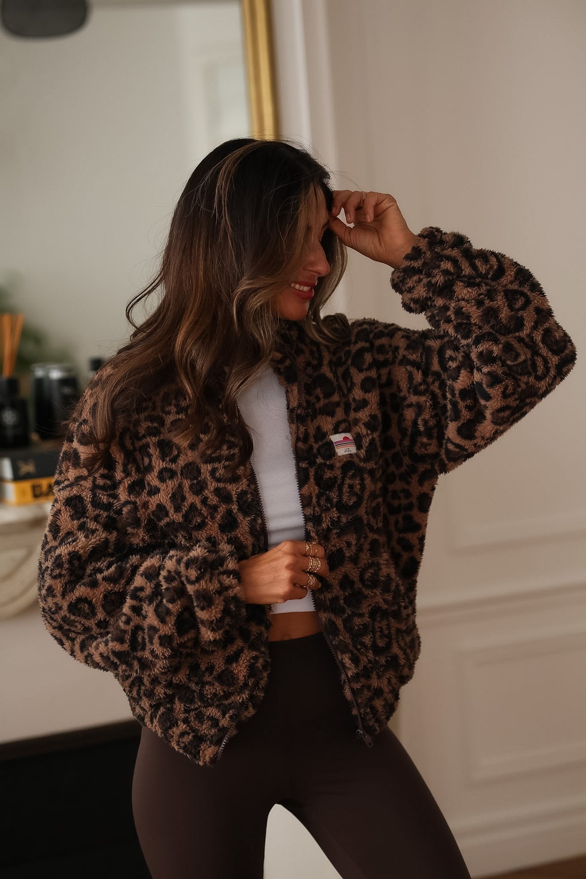 Veste polaire Johane léopard