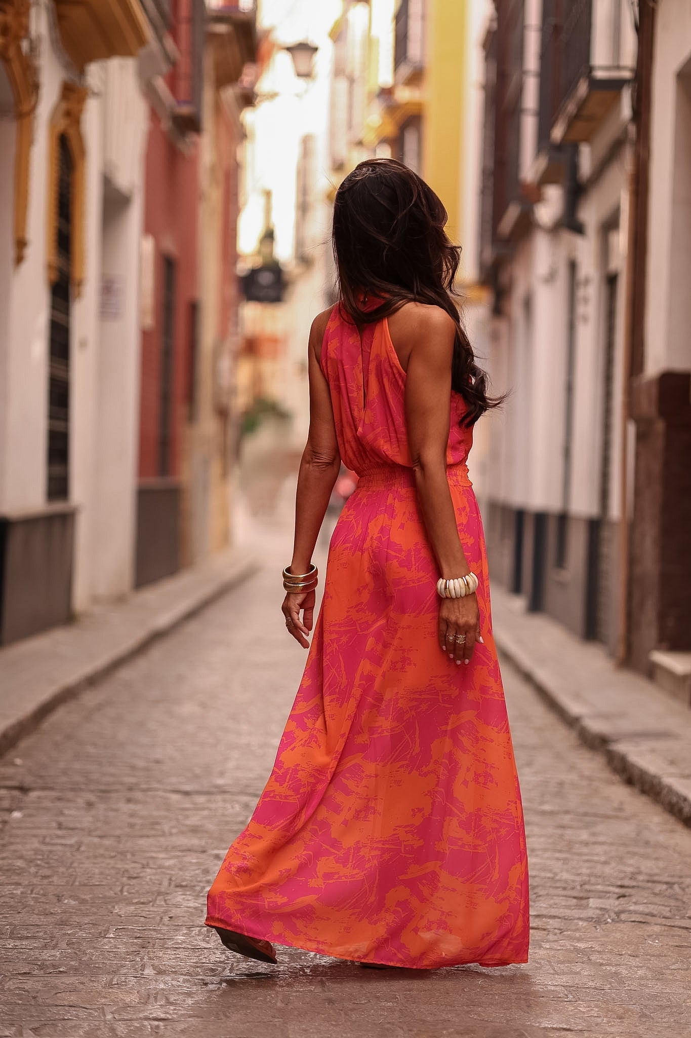 Robe Laly rose et orange