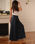 Pantalon Iris bleu marine à carreaux
