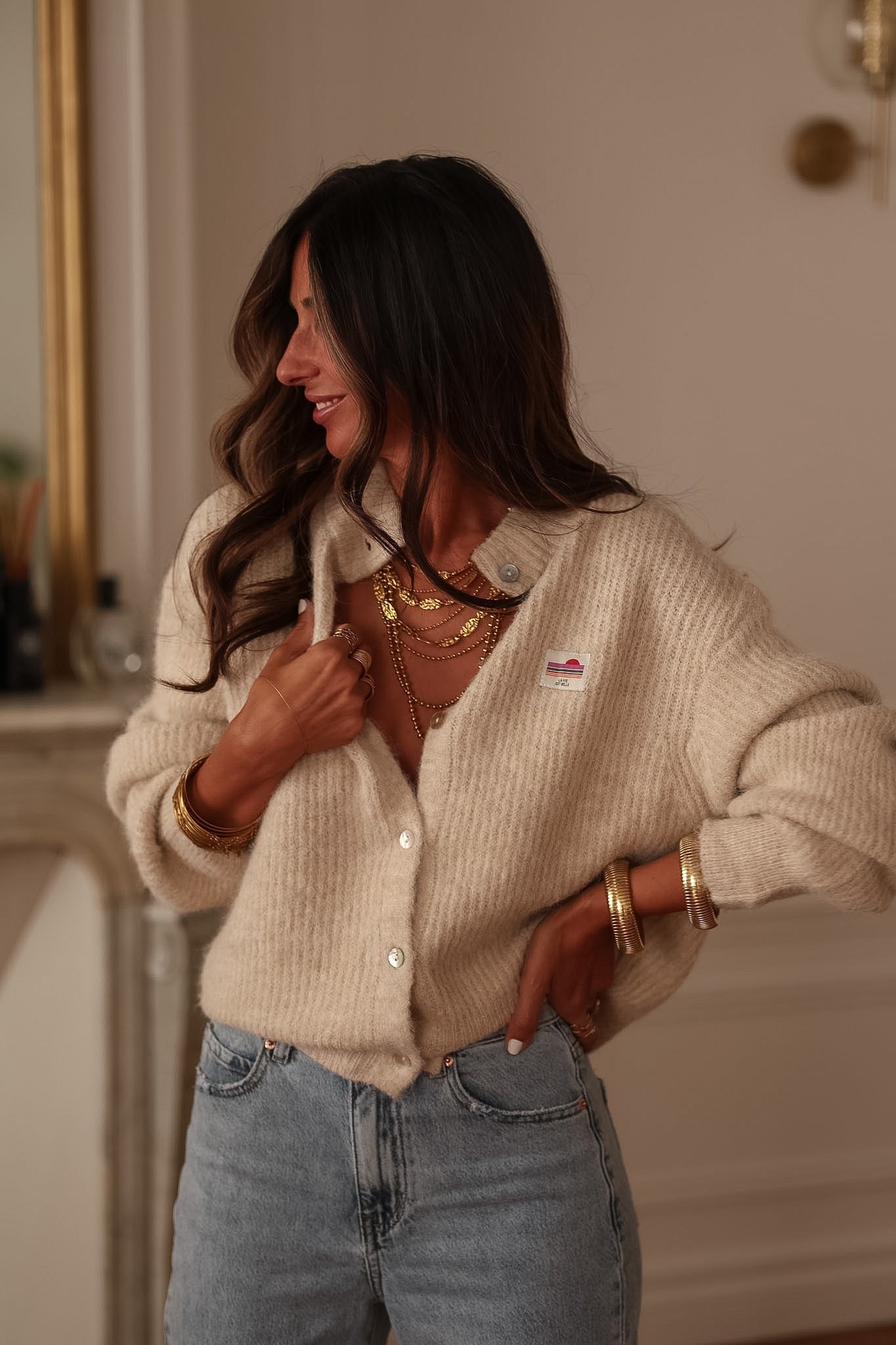 Gilet Flavie beige