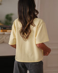 Tee-shirt femme jaune manches courtes (vue 5)