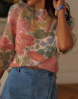 Pull Jade à fleurs
