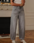 Jean balloon Riven gris clair