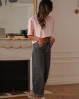 Tee-shirt femme rose manches courtes (vue 4)