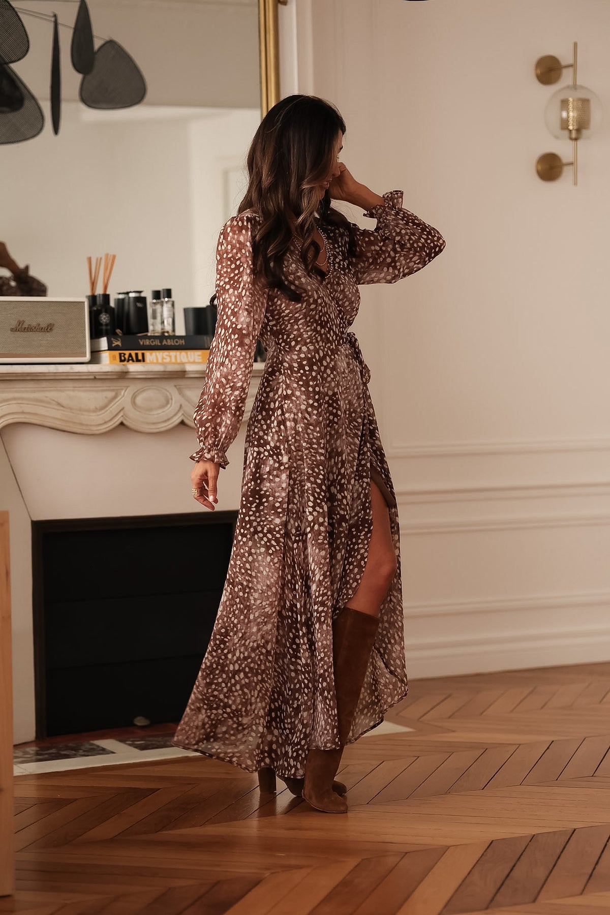 Robe longue Elva choco (Précommande)