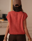 Gilet terracotta sans manches en mohair Noa (vue 8)