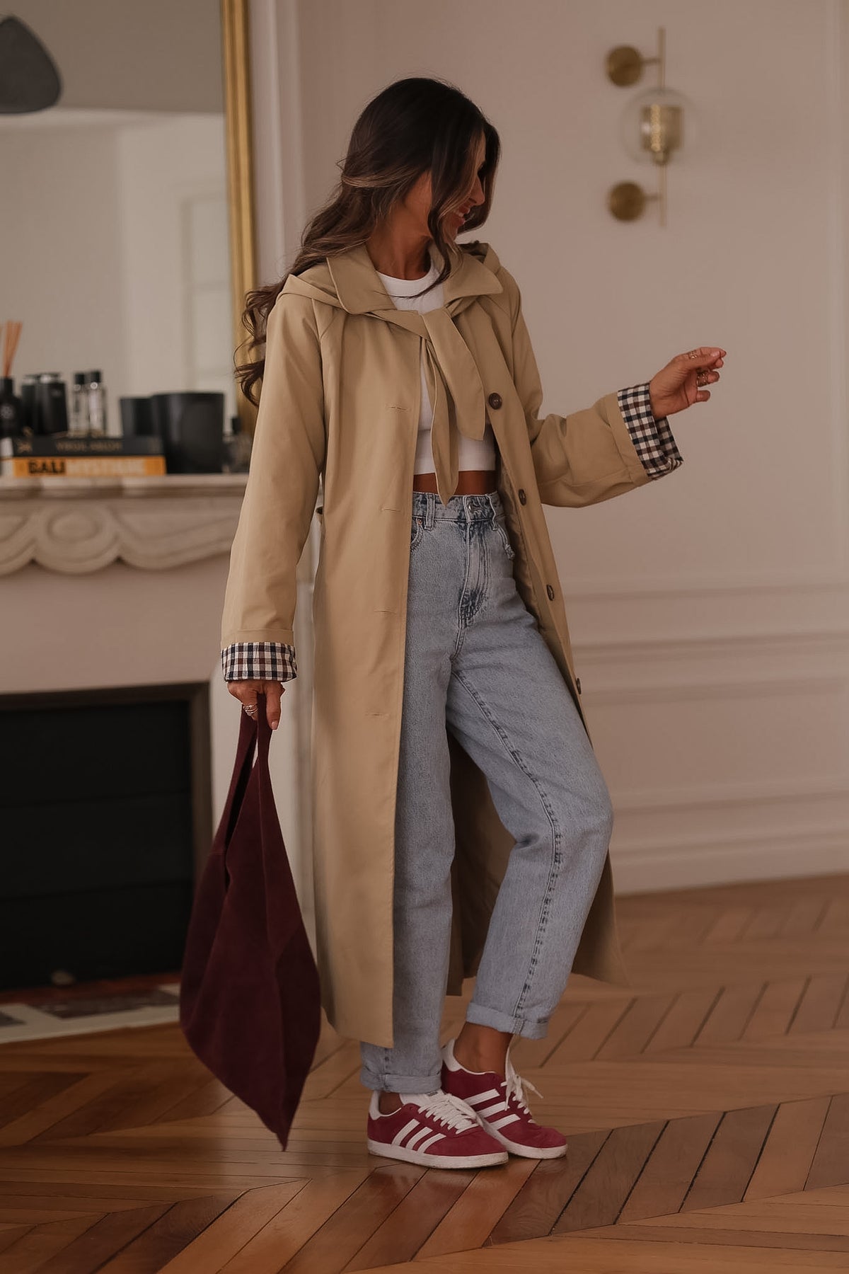 Trench long Sixtine beige