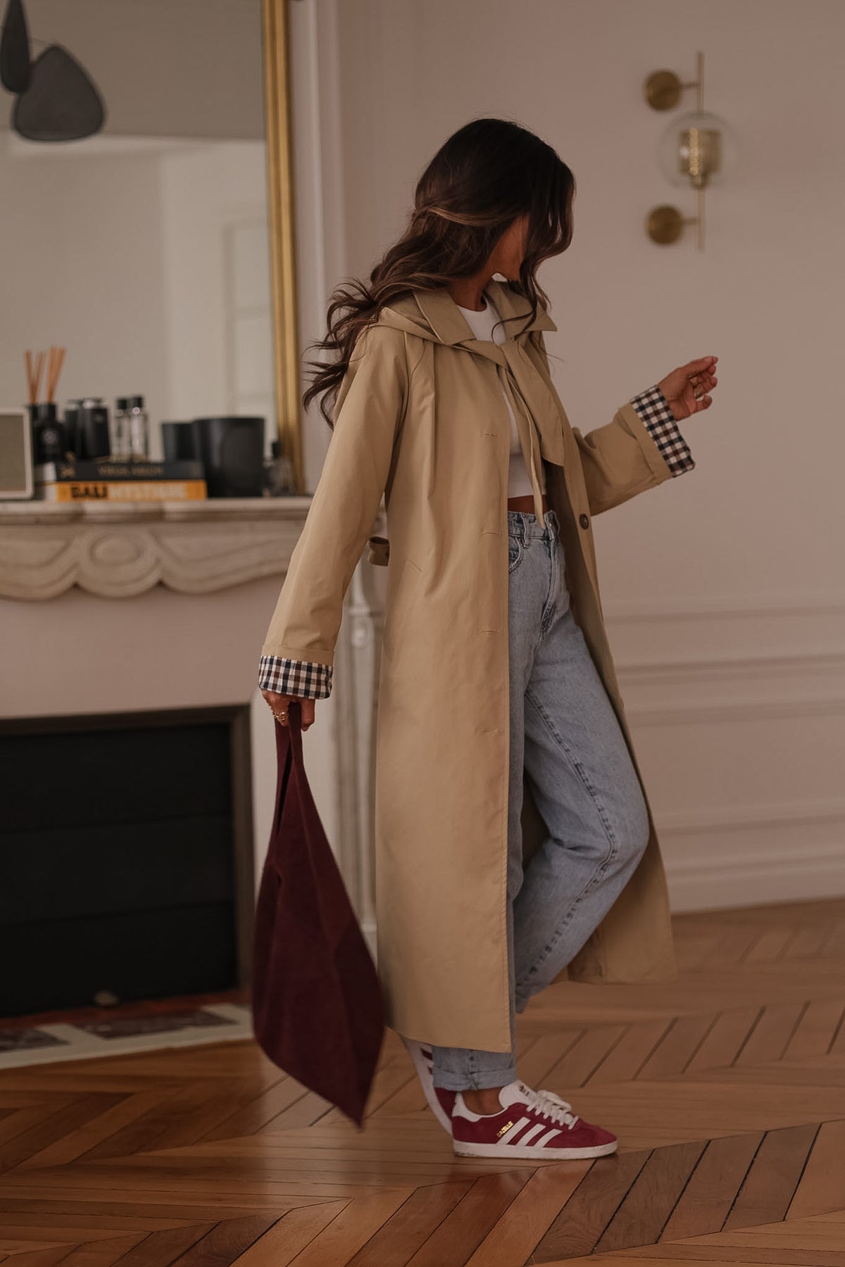 Trench long Sixtine beige