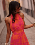 Robe Laly rose et orange