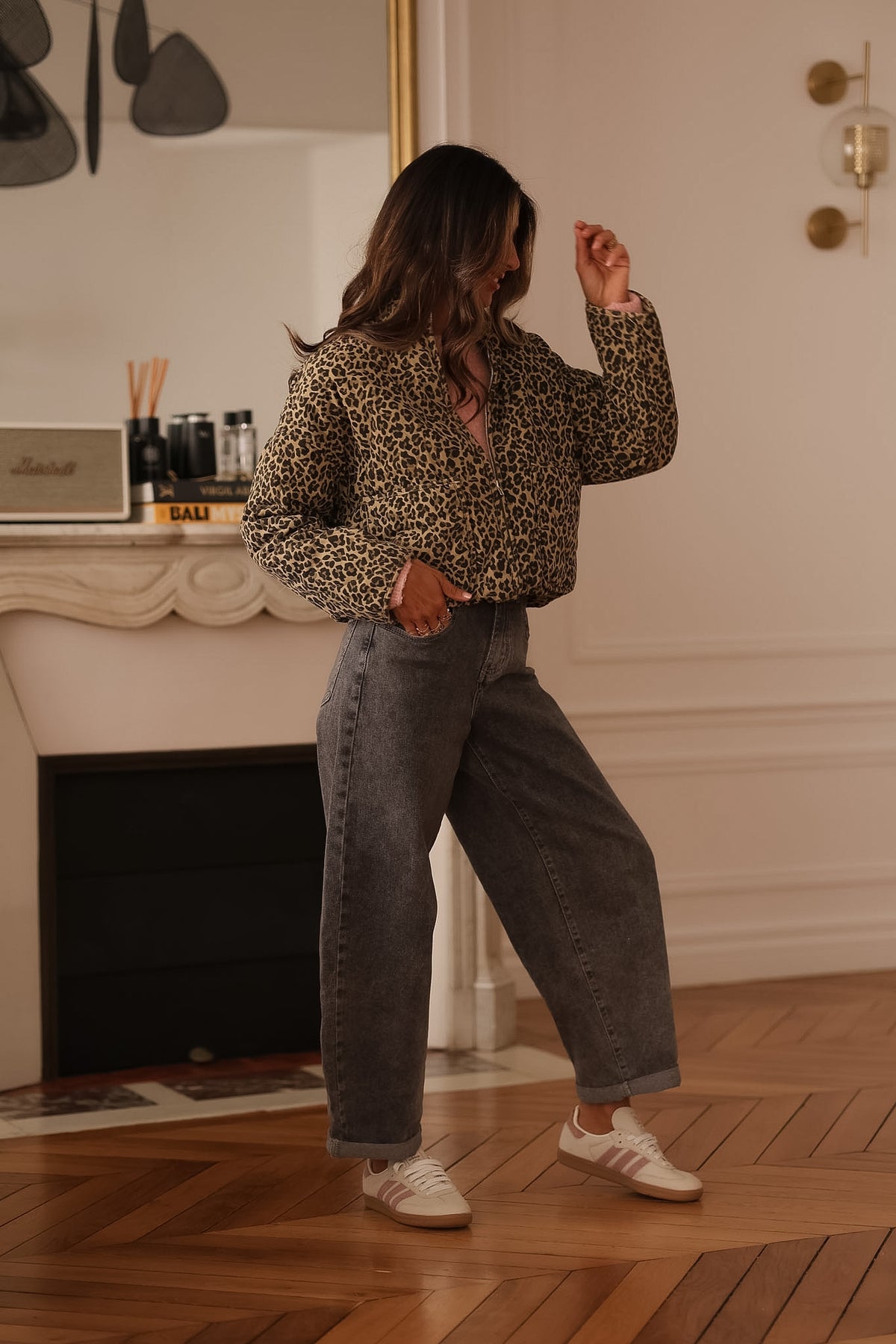 Veste Nélie matelassée leopard