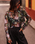 Top femme noir à sequins et broderies Numa (vue 5)