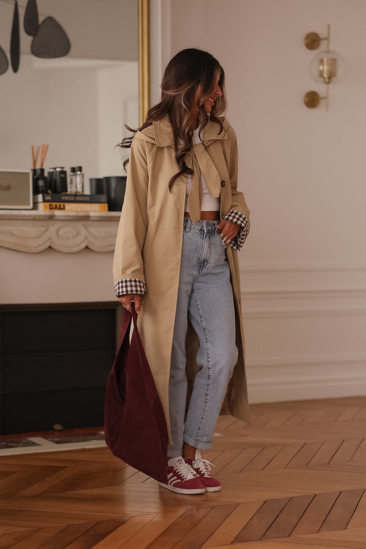 Trench long Sixtine beige