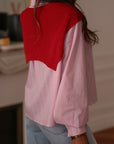 Chemise femme Sully en coton à rayures avec faux pull amovible (vue 8)