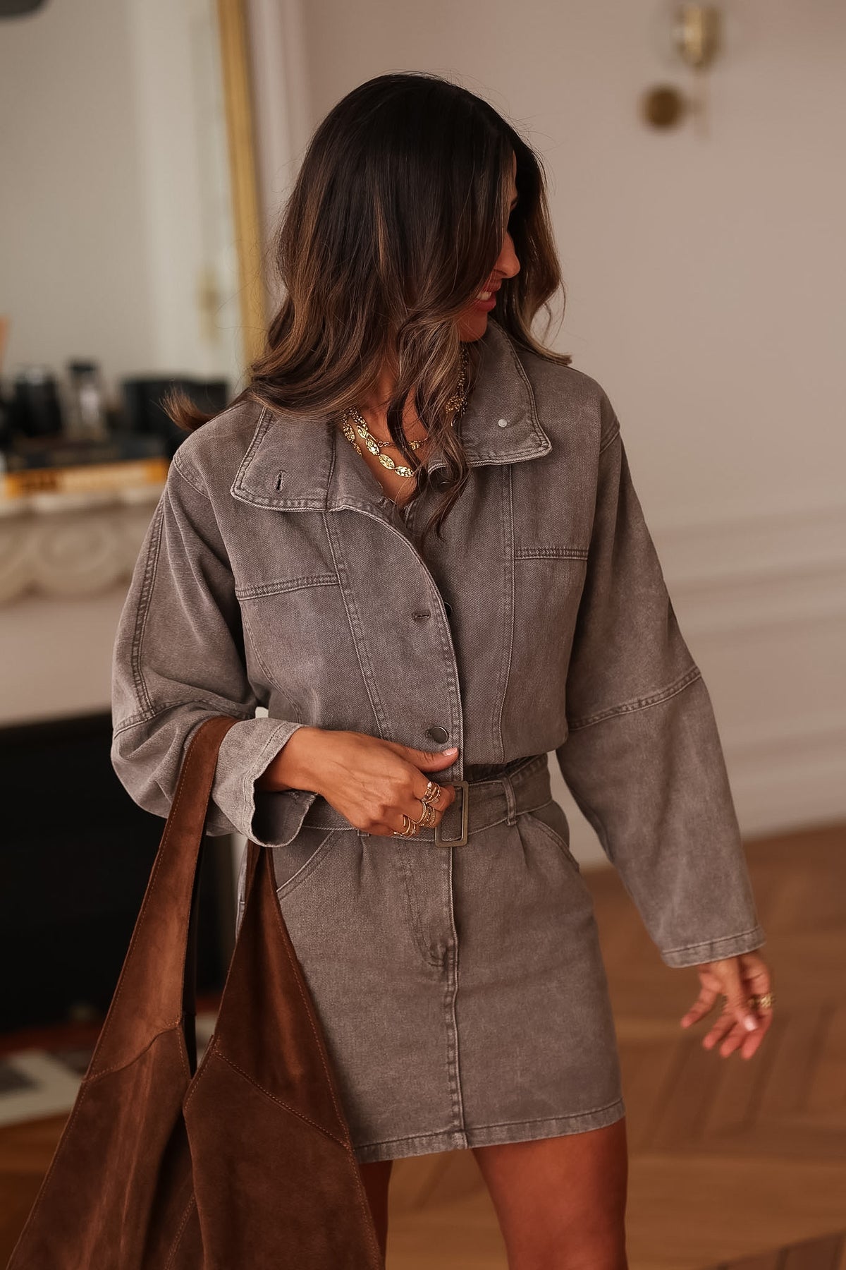 Robe Hallie marron glacé