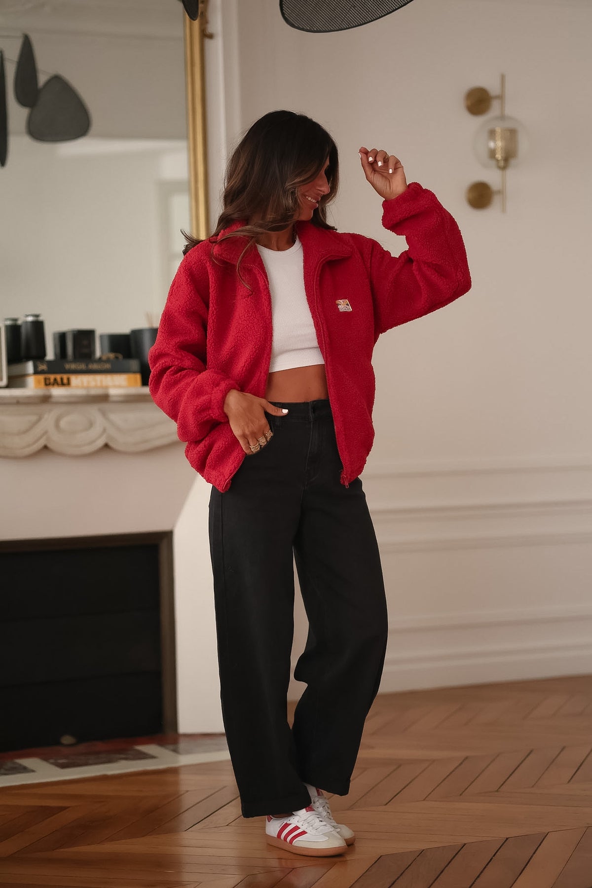 Veste polaire Gia rouge rubis