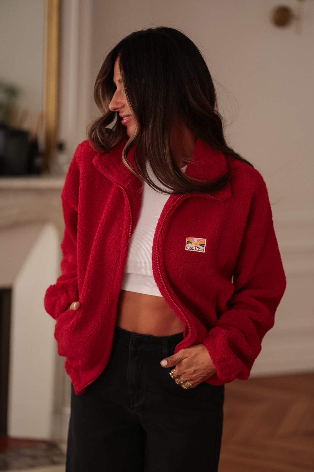 Veste polaire Gia rouge rubis