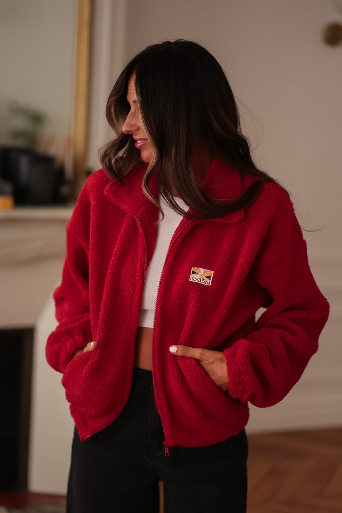 Veste polaire Gia rouge rubis