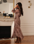 Robe longue Elva choco (Précommande)