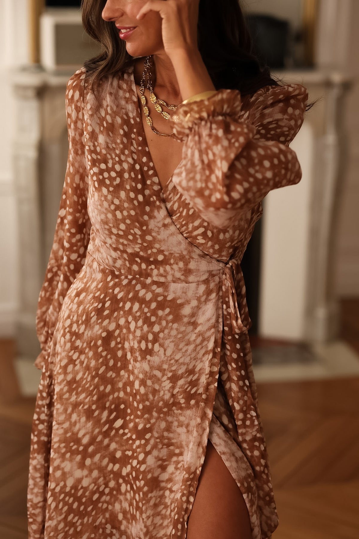 Robe longue Elva camel