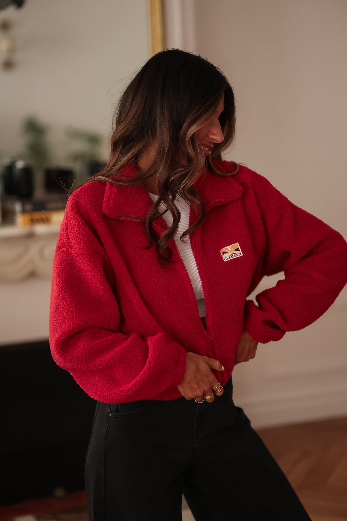Veste polaire Gia rouge rubis