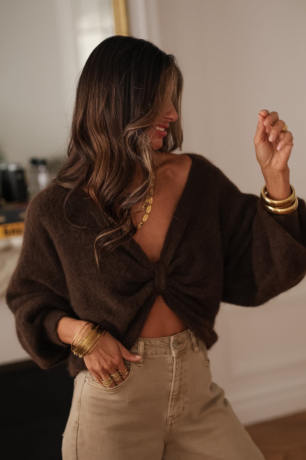 Pull Oria marron