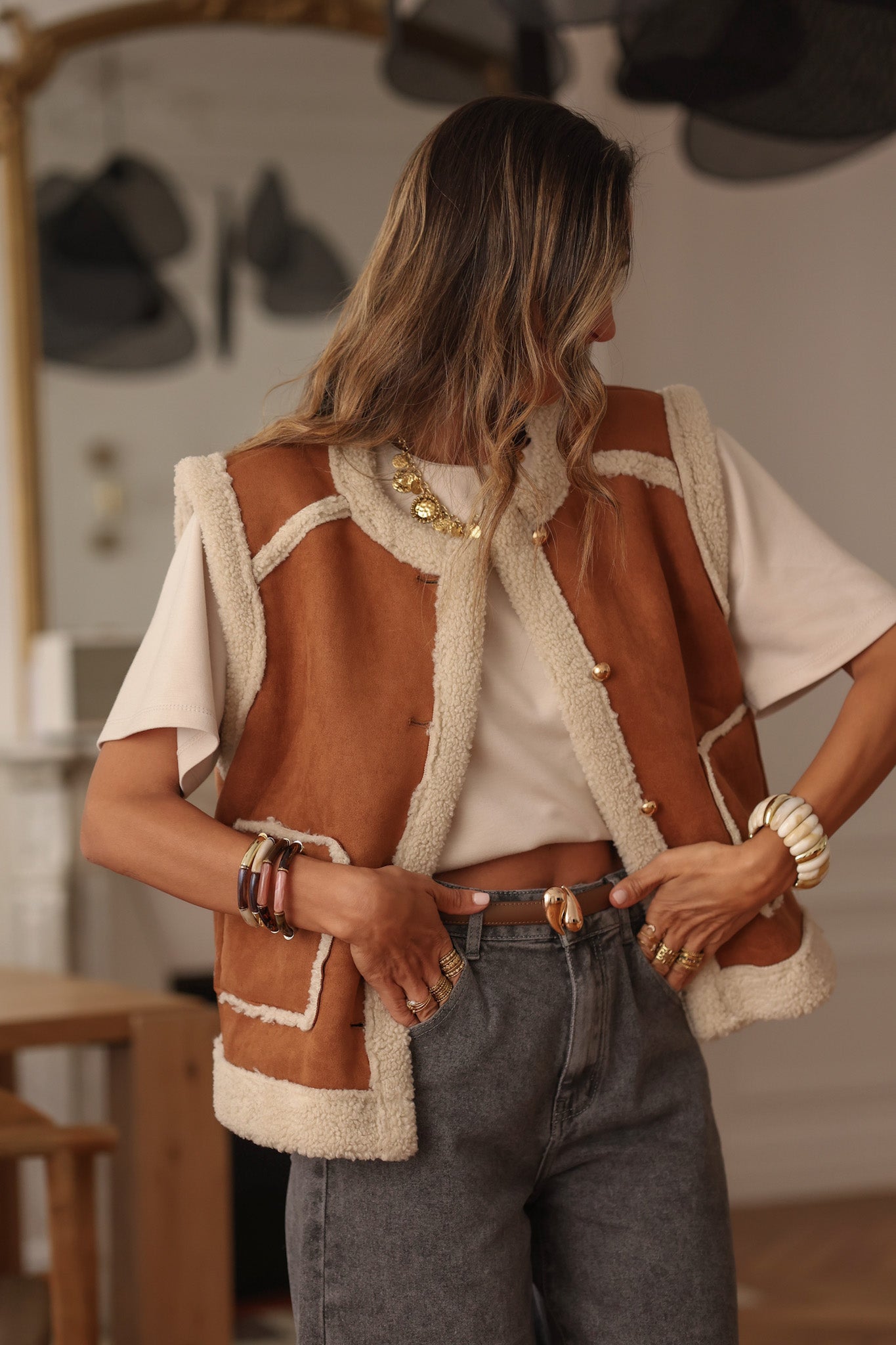 Gilet Hoxton camel